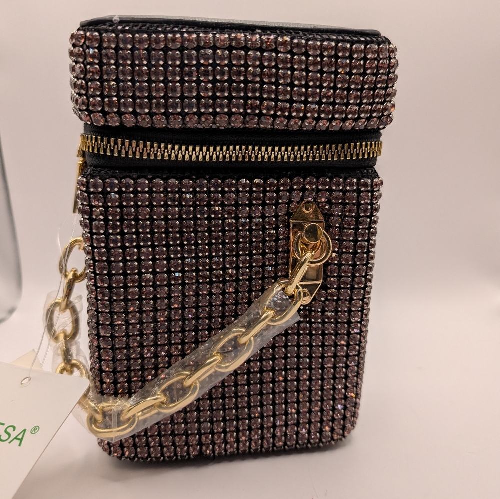 NEW Caleesa Elegant Pink Rhinestone Bag